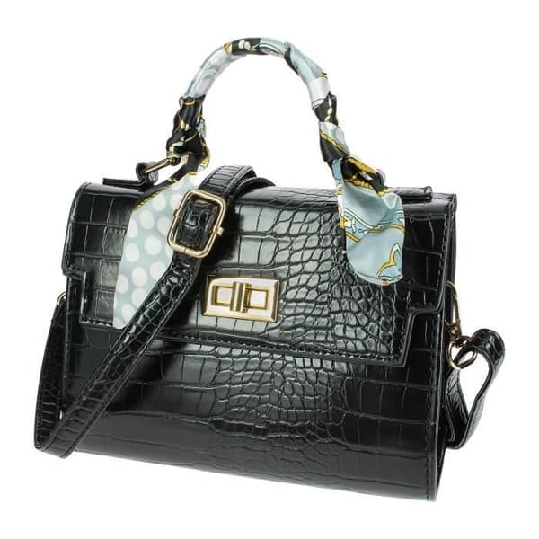 Chic Elegant Crocodile Print Handväska - Gallantry Paris - The Exotic Black