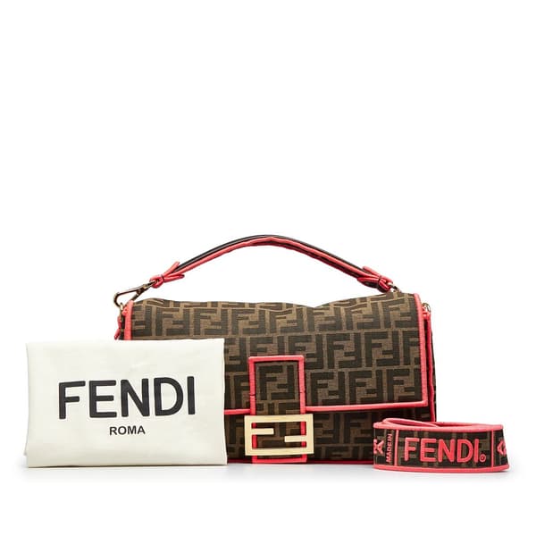 Pre-owned Fendi Fendi Zucca Beguette Brown