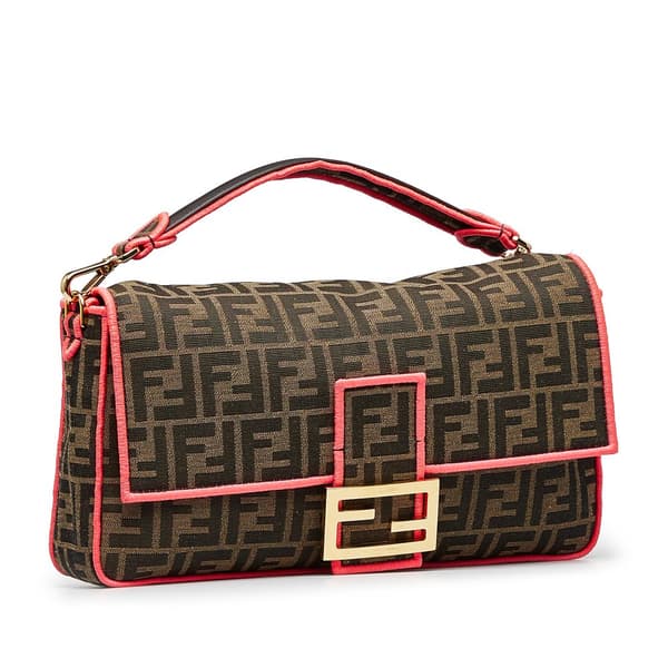 Pre-owned Fendi Fendi Zucca Beguette Brown