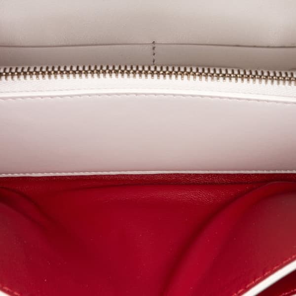 Pre-owned Off-White Jitney Quote Wallet on Chain White