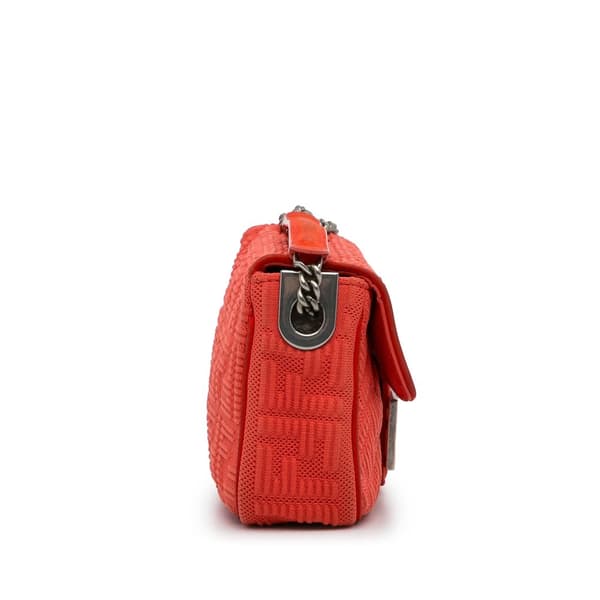 Pre-owned Fendi Midi Chain Baguette Red
