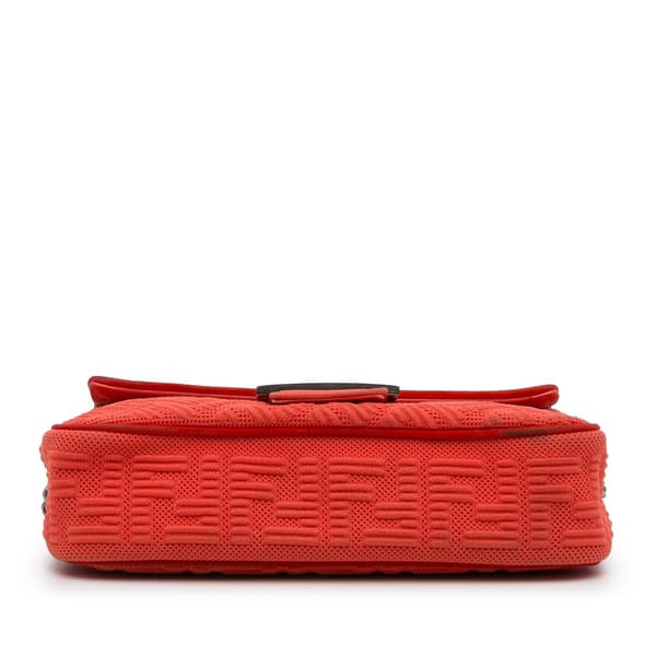 Pre-owned Fendi Midi Chain Baguette Red