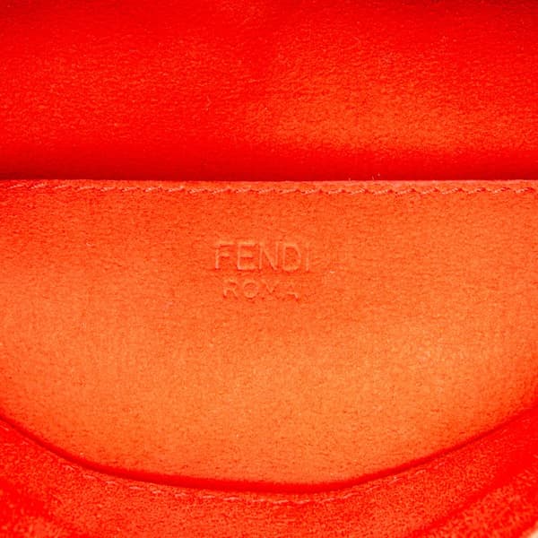 Pre-owned Fendi Midi Chain Baguette Red