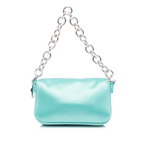Pre-owned Fendi x Nano Tiffany Satin Baguette Blue