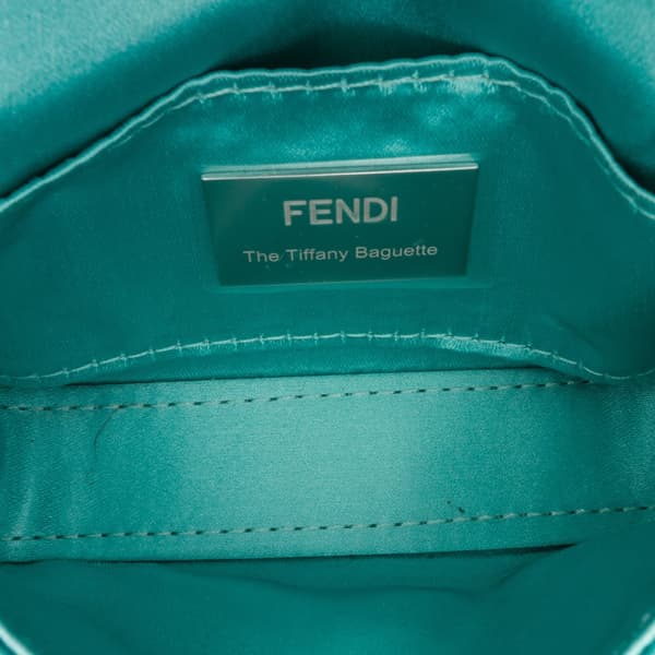 Pre-owned Fendi x Nano Tiffany Satin Baguette Blue