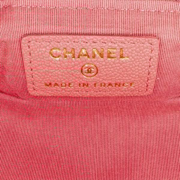 Pre-owned Chanel Micro Caviar Chain Vanity Bag Pink