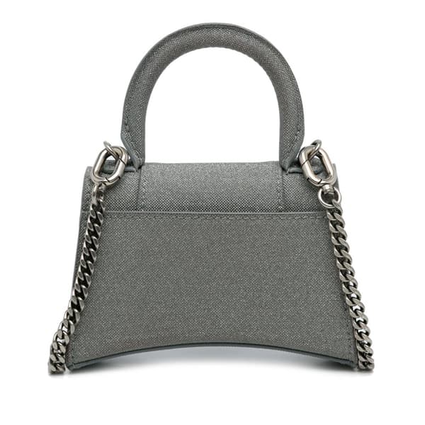Pre-owned Balenciaga Mini Glitter Hourglass Satchel Gray