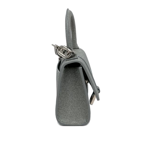 Pre-owned Balenciaga Mini Glitter Hourglass Satchel Gray