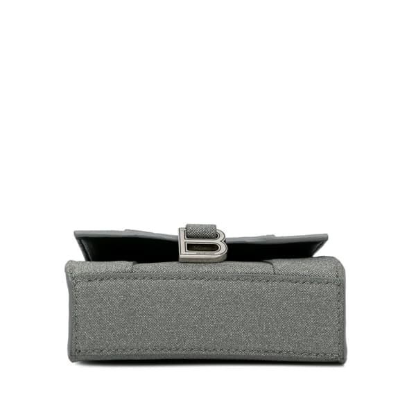 Pre-owned Balenciaga Mini Glitter Hourglass Satchel Gray