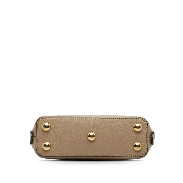 Pre-owned Gucci Mini GG Supreme Horsebit 1955 Satchel Brown