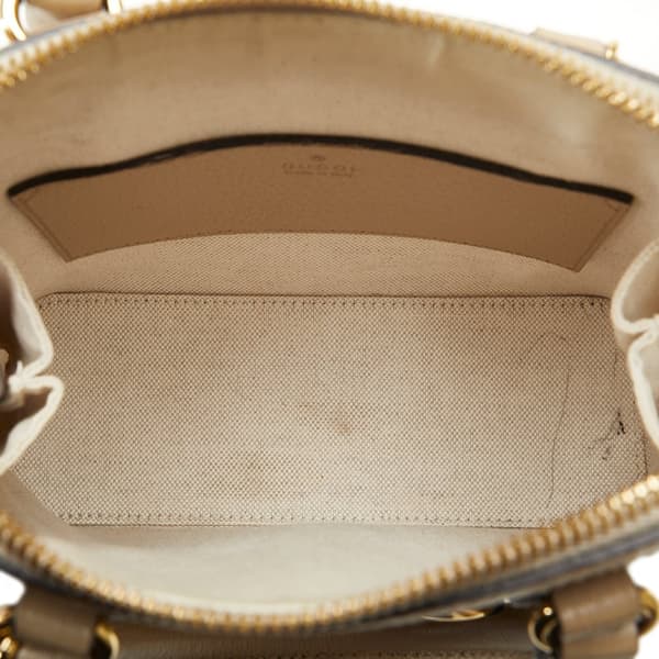 Pre-owned Gucci Mini GG Supreme Horsebit 1955 Satchel Brown