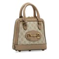 Miniatyrbillede 2 af 10: Pre-owned Gucci Mini GG Supreme Horsebit 1955 Satchel Brown