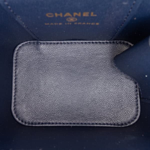 Pre-owned Chanel Small Lambskin Top Handle Vanity Bag Blue