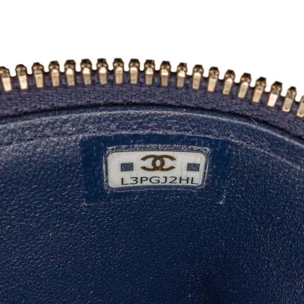 Pre-owned Chanel Small Lambskin Top Handle Vanity Bag Blue