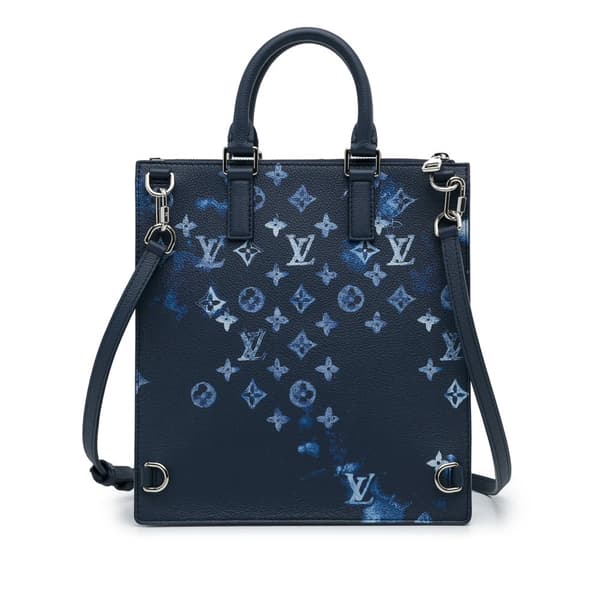 Pre-owned Louis Vuitton Monogram Ink Watercolor Sac Plat Zippe Blue