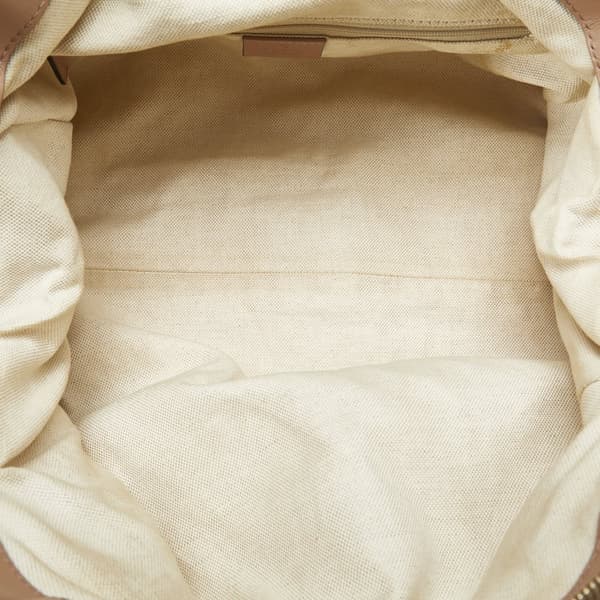Pre-owned Gucci Diamante Canvas Sukey Satchel Brown