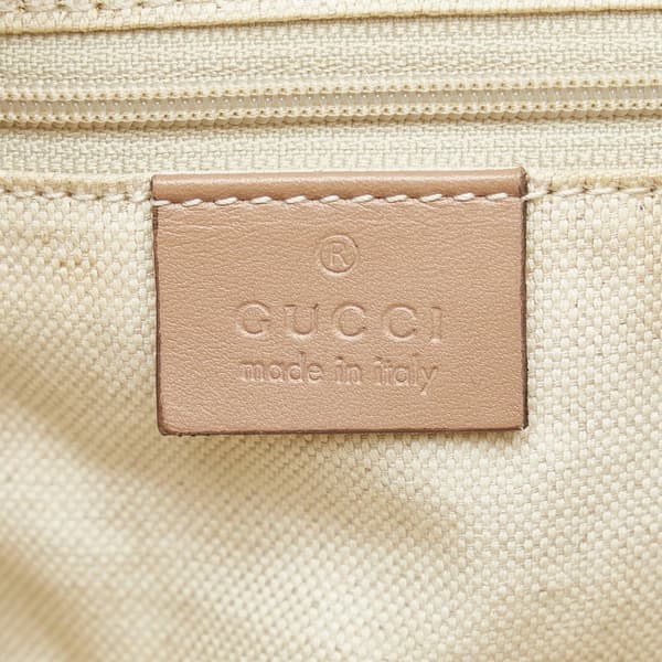 Pre-owned Gucci Diamante Canvas Sukey Satchel Brown