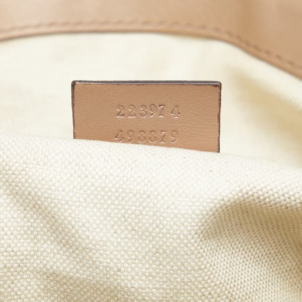 Pre-owned Gucci Diamante Canvas Sukey Satchel Brown