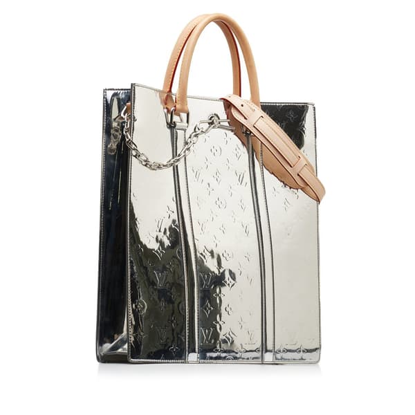 Pre-owned Louis Vuitton Monogram Vernis Mirror Sac Plat Silver