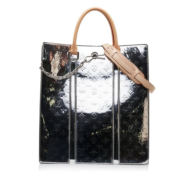 Pre-owned Louis Vuitton Monogram Vernis Mirror Sac Plat Silver