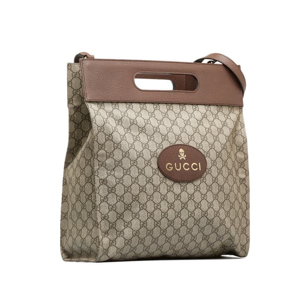 Pre-owned Gucci GG Supreme Neo Vintage Soft Tote Brown