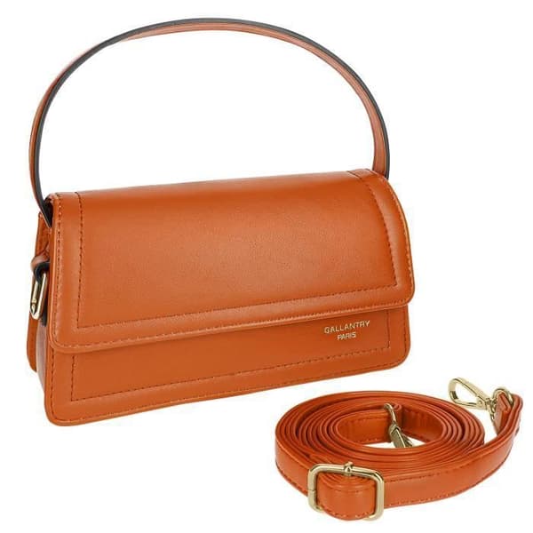 Crossbody handväska i konstläder - Gallantry - Brun - Liten väska med fack och innerficka