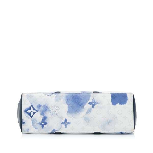 Pre-owned Louis Vuitton Monogram Watercolor Weekend Tote PM Blue