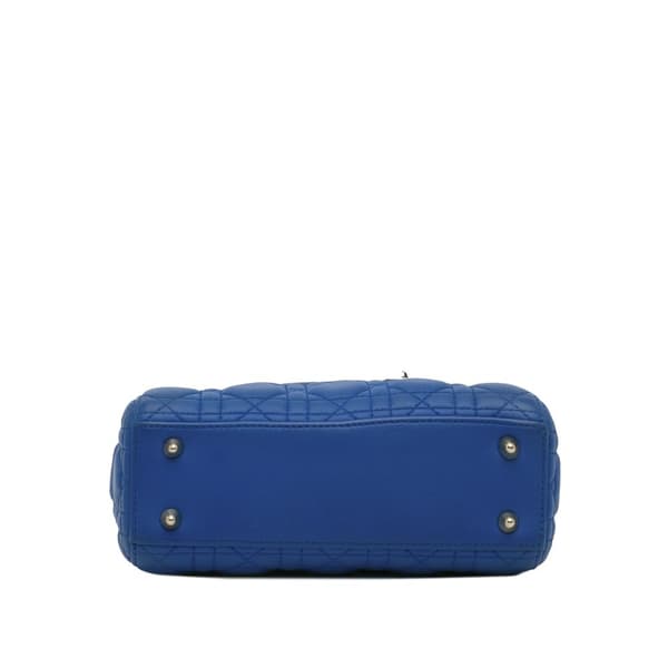 Pre-owned Dior Small Lambskin Cannage My ABC Lady Dior Blue