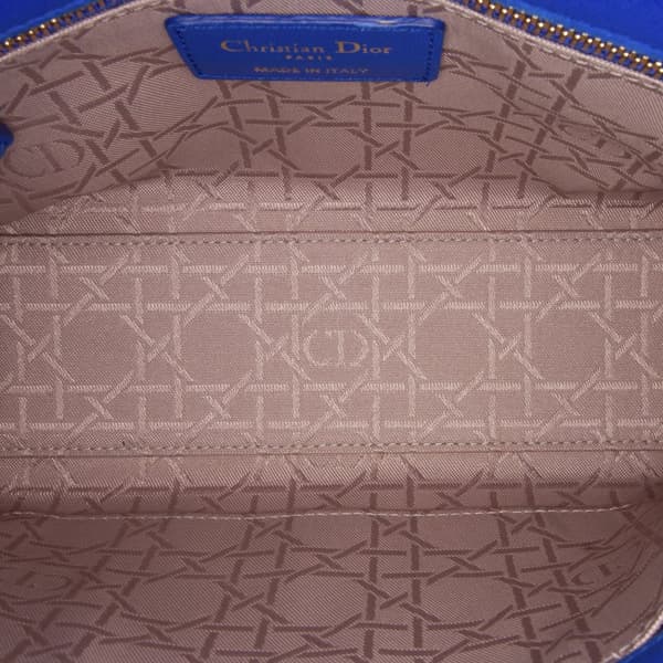 Pre-owned Dior Small Lambskin Cannage My ABC Lady Dior Blue