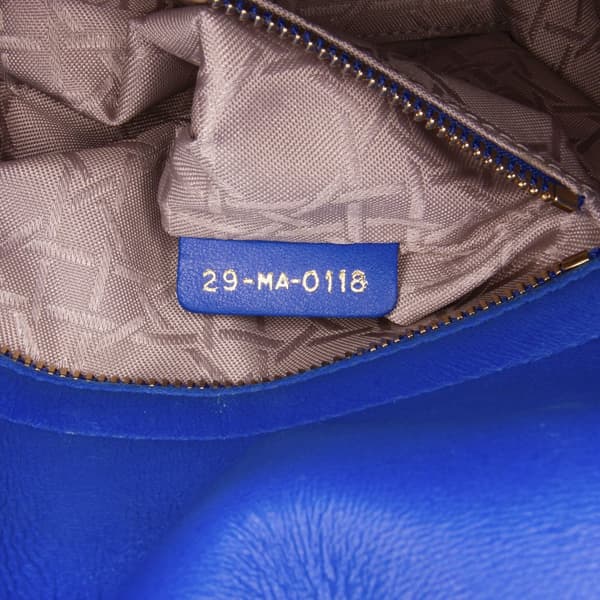 Pre-owned Dior Small Lambskin Cannage My ABC Lady Dior Blue