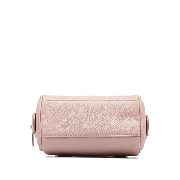 Pre-owned Celine Mini Grained Leather Chain Boston Pink