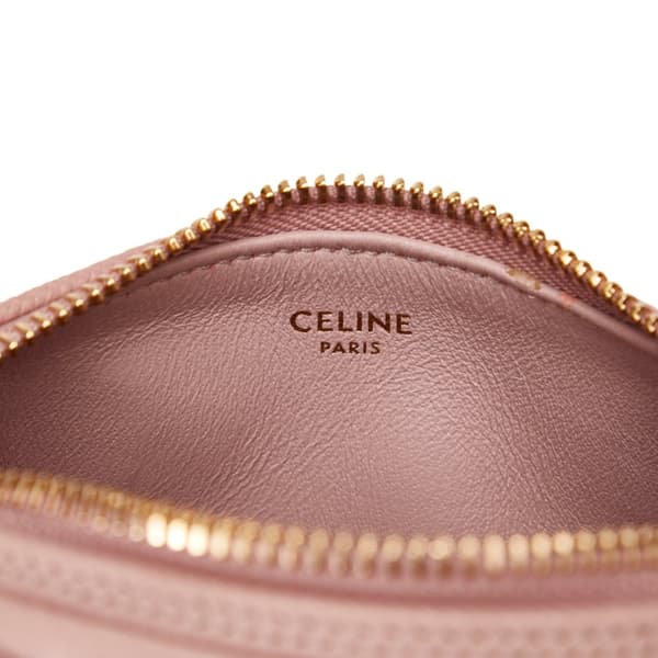 Pre-owned Celine Mini Grained Leather Chain Boston Pink