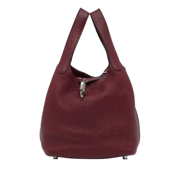 Pre-owned Hermès Clemence Picotin Lock 18 Red
