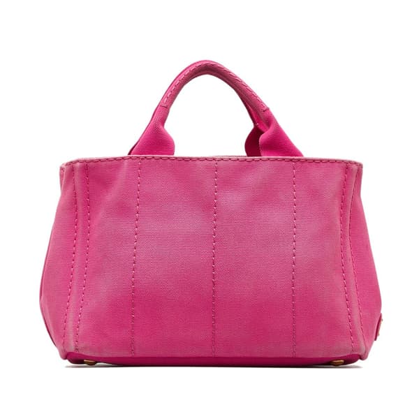Pre-owned Prada Small Canvas Canapa Logo Satchel Pink