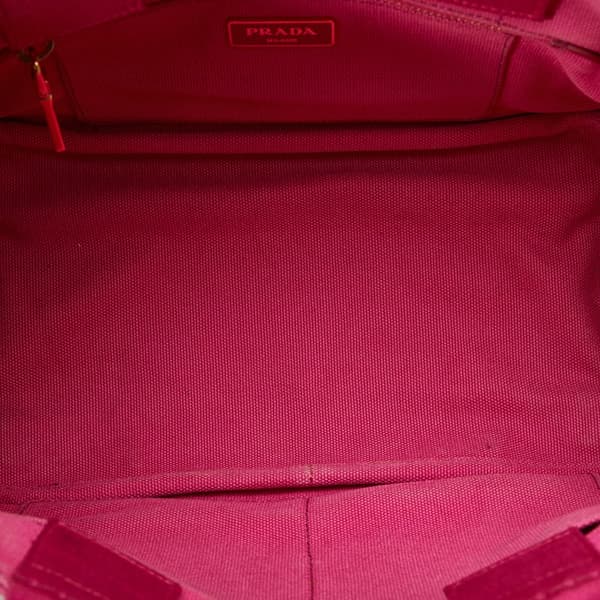 Pre-owned Prada Small Canvas Canapa Logo Satchel Pink