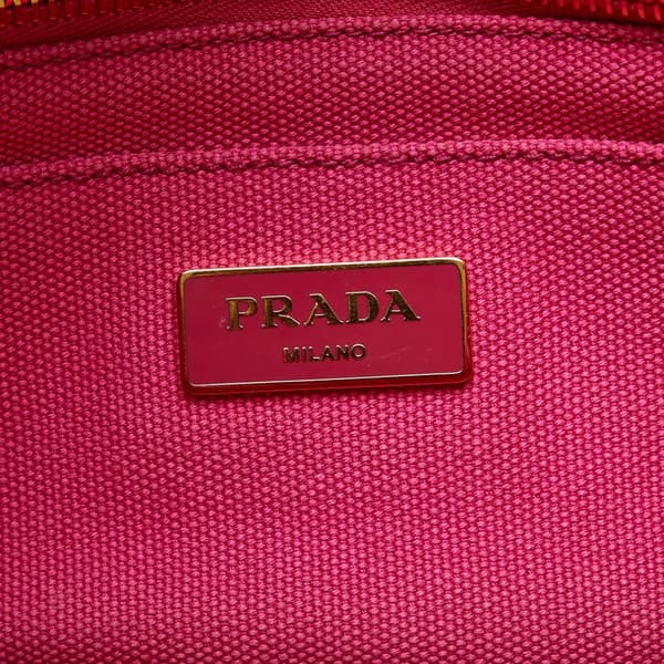 Pre-owned Prada Small Canvas Canapa Logo Satchel Pink