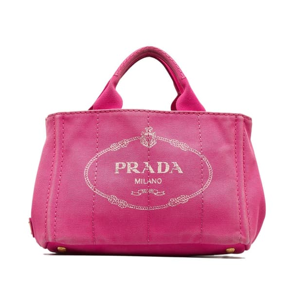 Pre-owned Prada Small Canvas Canapa Logo Satchel Pink