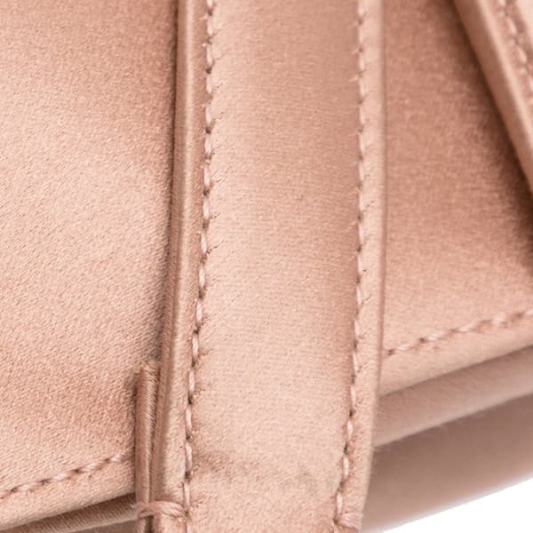 Pre-owned Dior Mini Satin Crystal Embellished Saddle Pink