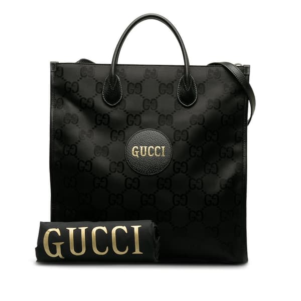 Pre-owned Gucci GG Econyl Off The Grid Convertible Tote Black