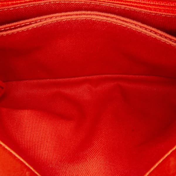 Pre-owned Chanel Small Lambskin Chevron Coco Top Handle Bag Red