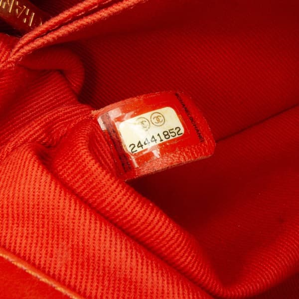 Pre-owned Chanel Small Lambskin Chevron Coco Top Handle Bag Red