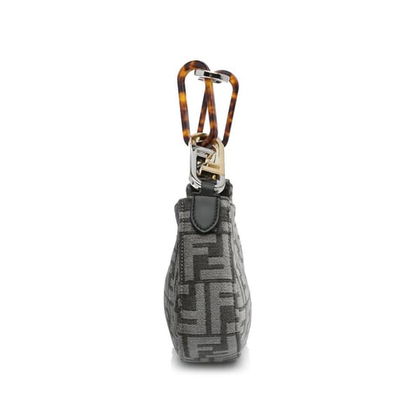 Pre-owned Fendi Zucca O'lock Swing Satchel Gray