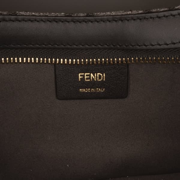 Pre-owned Fendi Zucca O'lock Swing Satchel Gray