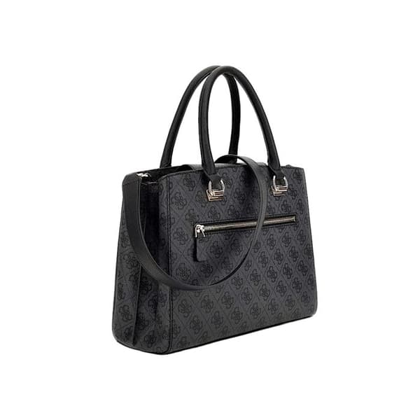 Handväska - GUESS - Noelle Girlfriend Satchel - Mörkgrå - Svart - 100 % polyuretan