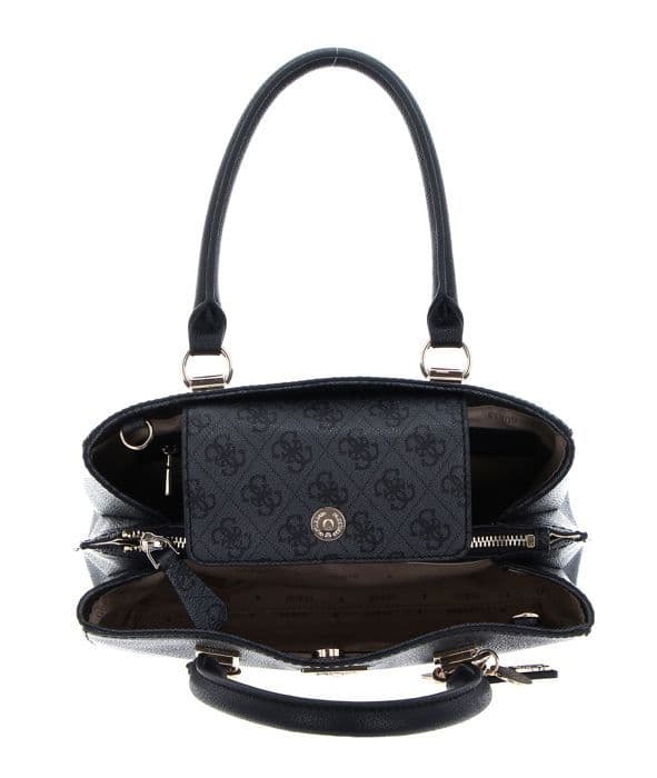 Handväska - GUESS - Noelle Girlfriend Satchel - Mörkgrå - Svart - 100 % polyuretan