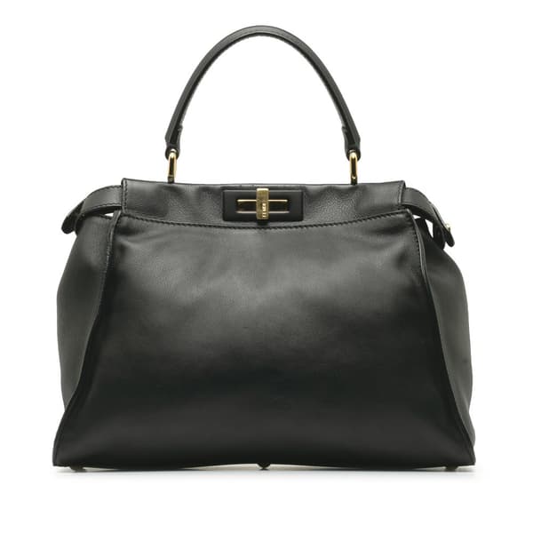 Pre-owned Fendi Medium Peekaboo Satchel Black