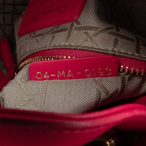 Pre-owned Dior Mini Lambskin Cannage Lady Dior Pink