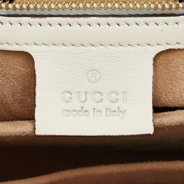 Pre-owned Gucci Sylvie Web Top Handle Satchel White