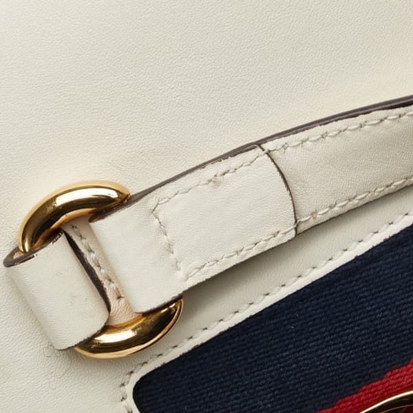 Pre-owned Gucci Sylvie Web Top Handle Satchel White