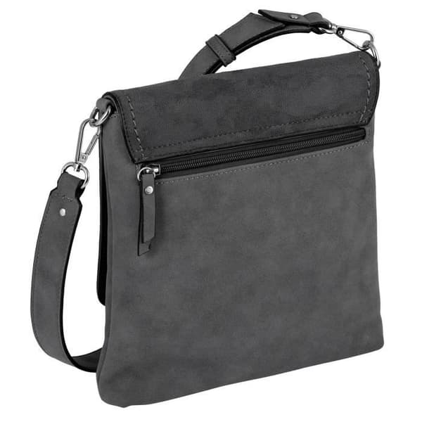 Axelväska - TOM TAILOR - Firenze Flapbag M - Grå - 23x25x4 cm - 100% polyuretan